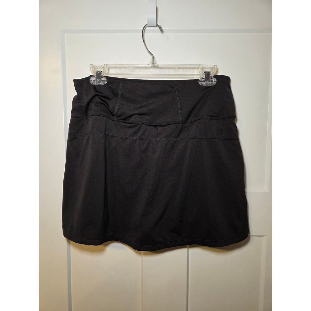 Puma Golf Skort Womens Large Black Athletic Tennis Skirt Performance Activewear